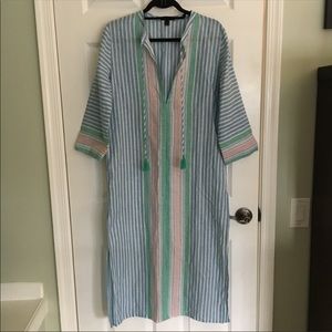 J. Crew Linen Caftan Beach Coverup